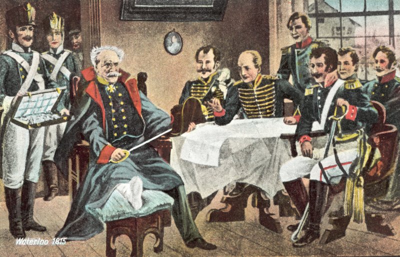 Waterloo 1815, Blücher ontvangt de hoed, het zwaard en de onderscheidingen van de Keizer in Genappe door European School