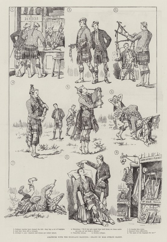 Amateurs met de Schotse doedelzak door Evelyn Stuart Hardy