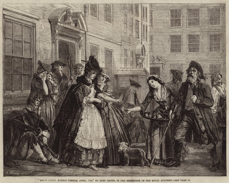 Brick Court, Middle Temple, april 1774 door Eyre Crowe