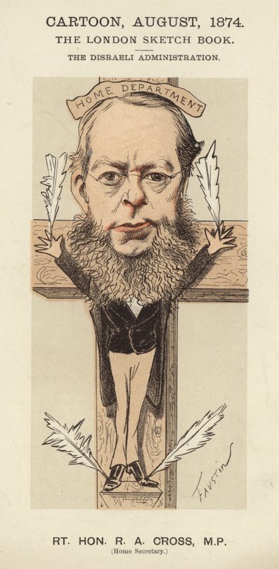 R A Cross, Britse conservatieve politicus en minister van Binnenlandse Zaken in de regering van Benjamin Disraeli door Faustin (b.1847)