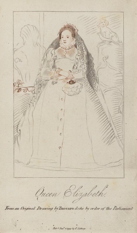 Koningin Elizabeth I door Federico (after) Zuccari or Zuccaro