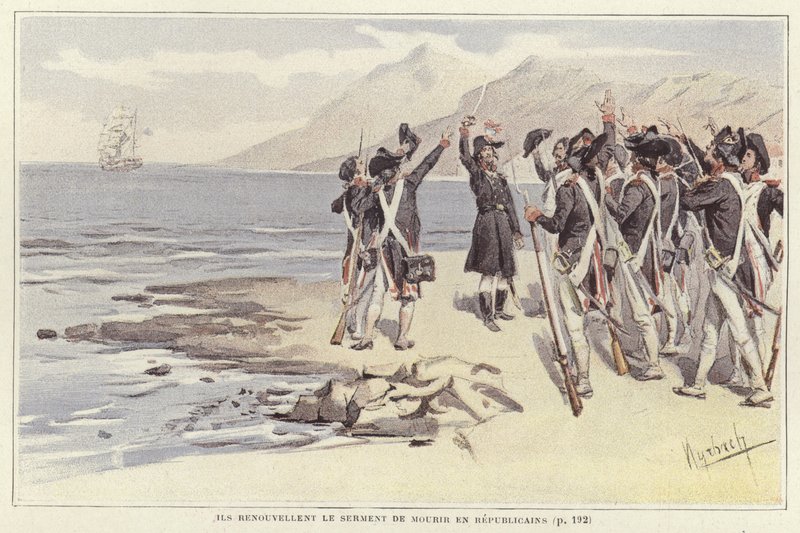 Soldaten vernieuwen hun eed om Republikeinen te sterven door Felicien baron de Myrbach-Rheinfeld