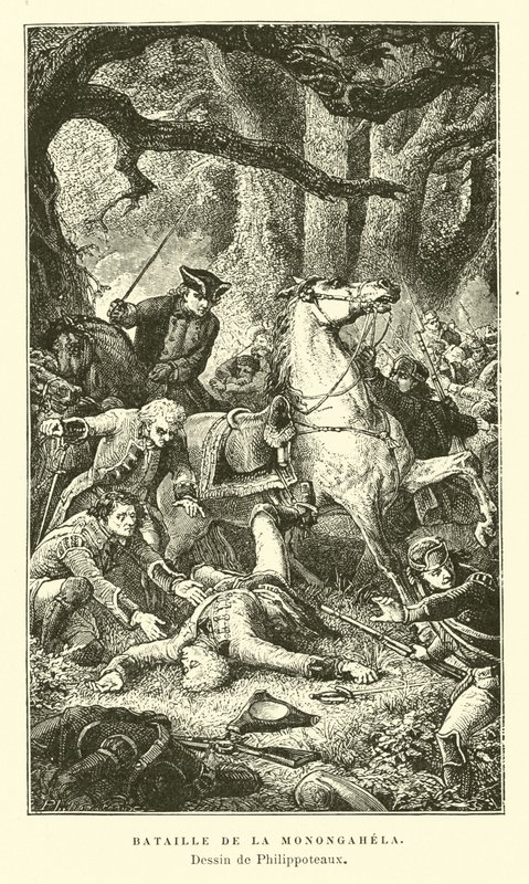 Slag bij de Monongahela, 1755 door Felix Philippoteaux