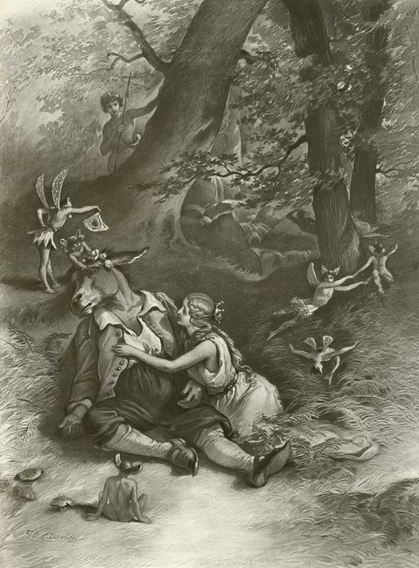 Een Midzomernachtsdroom. Act IV, Scene I door Felix Octavius Carr Darley