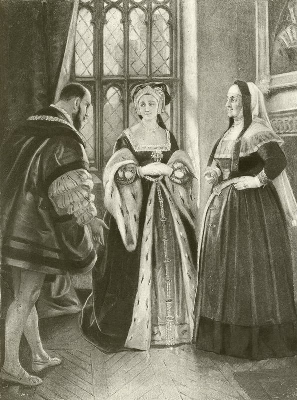 Koning Hendrik VIII. Act II, Scene III (gravure) door Felix Octavius Carr Darley