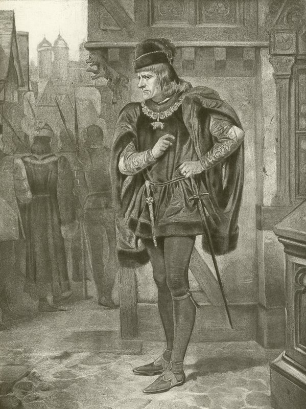 Koning Richard III. Acte I, Scene II (gravure) door Felix Octavius Carr Darley