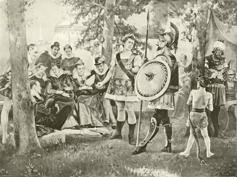 Verloren Liefdesarbeid. Act V, Scene II door Felix Octavius Carr Darley
