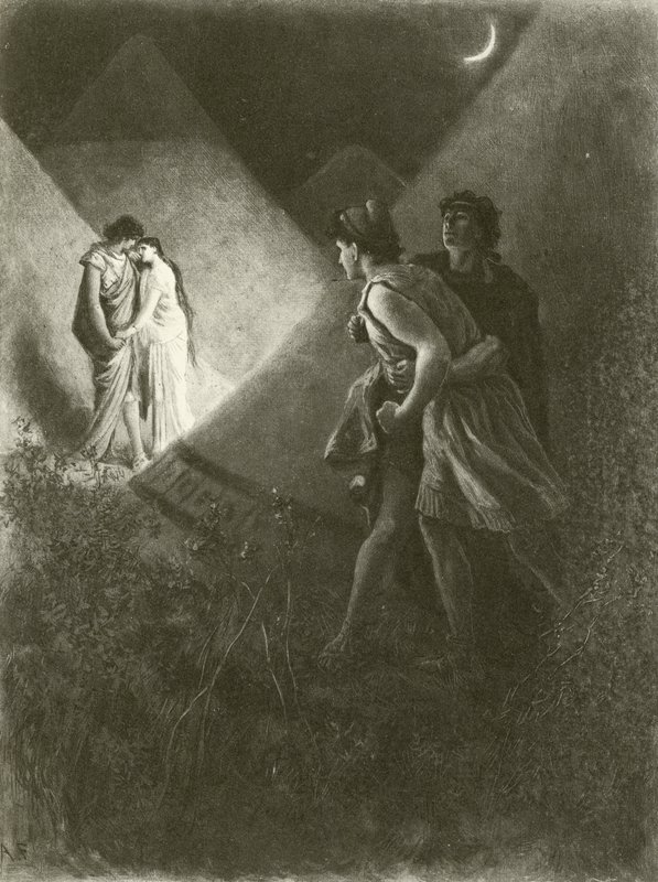 Troilus en Cressida. Act V-Scene II (gravure) door Felix Octavius Carr Darley