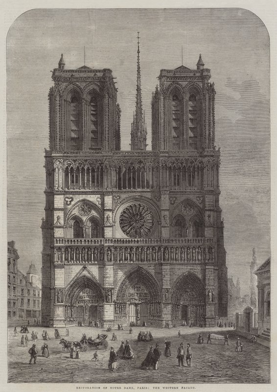 Restauratie van de Notre Dame, Parijs, de westelijke gevel door Felix Thorigny