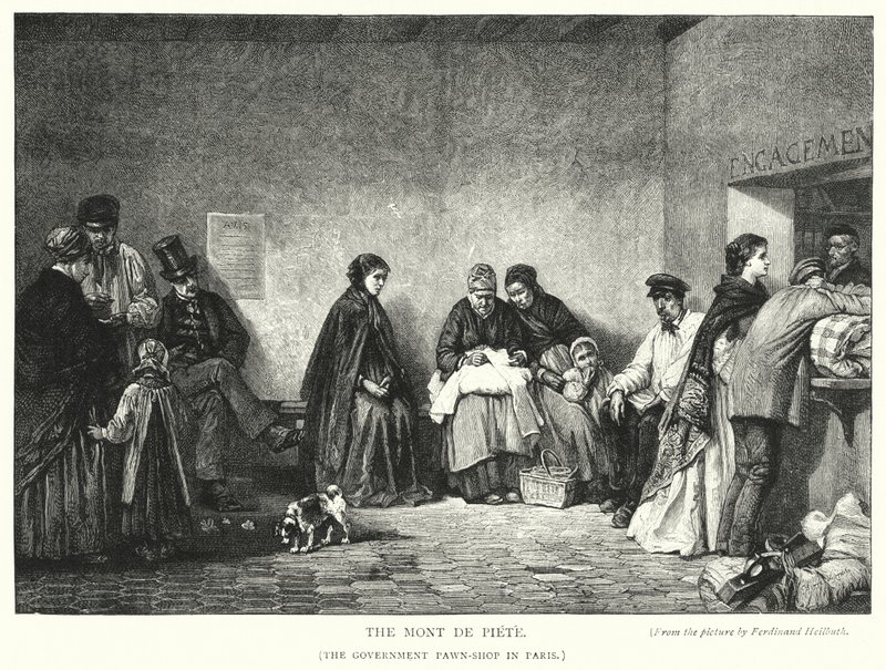 De Mont de Piété, de staatsbank in Parijs door Ferdinand (after) Heilbuth