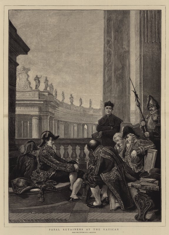 Pauselijke bedienden in het Vaticaan door Ferdinand Heilbuth
