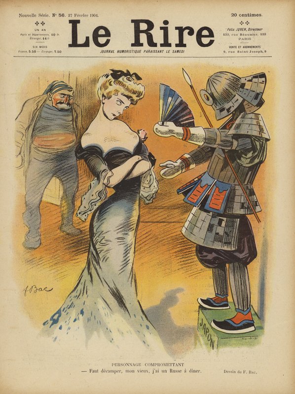 Satire op de relaties van Frankrijk met Japan naarmate de spanningen tussen Japan en Frankrijk toenamen door Ferdinand Sigismund Bac