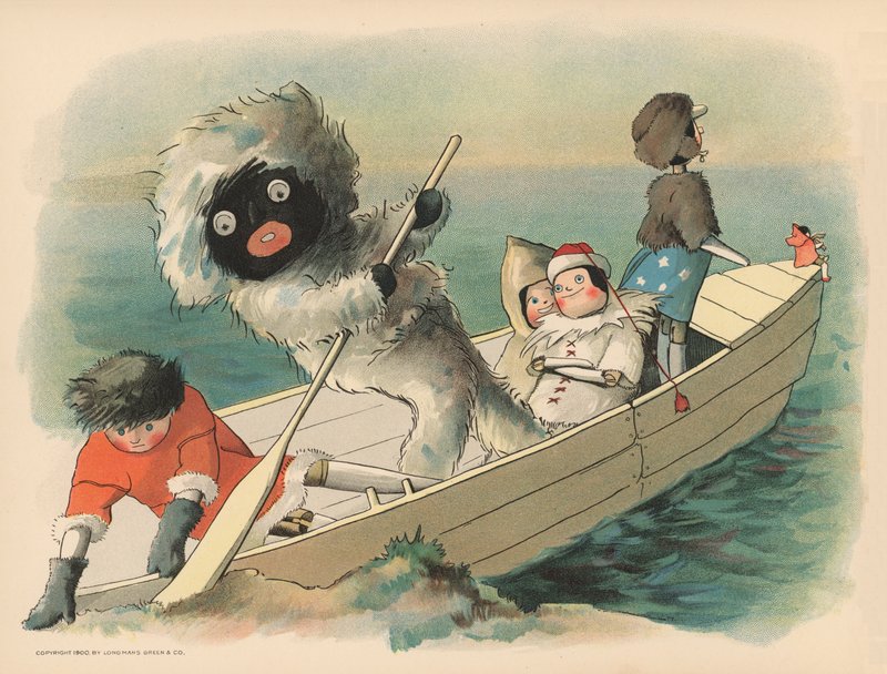 Illustratie voor De Golliwoggs Poolavonturen door Florence K. Upton