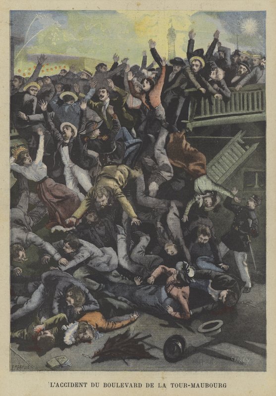 Ongeluk op de Boulevard de la Tour-Marbourg, Parijs door Fortune Louis Meaulle