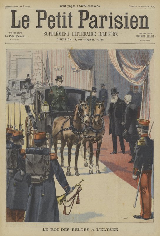 Leopold II, Koning der Belgen, in het Elysee Paleis, Parijs door Fortune Louis Meaulle