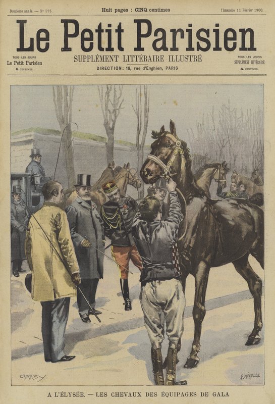 Teams van paarden voor een gala in het Elysee-paleis, Parijs door Fortune Louis Meaulle
