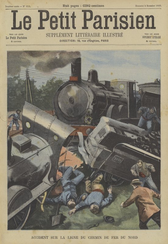 Treincrash op de Chemin du Fer du Nord, Frankrijk door Fortune Louis Meaulle