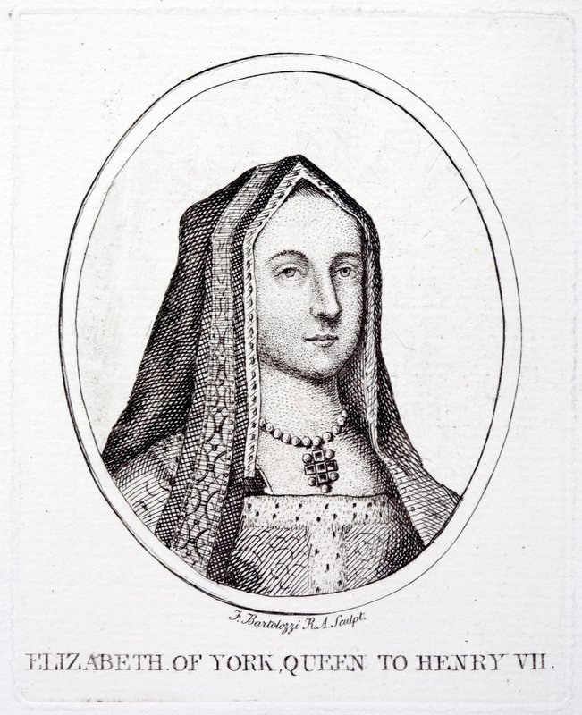 Elizabeth van York, Koningin-Gemalin van Koning Hendrik VII (gravure) door Francesco (after) Bartolozzi