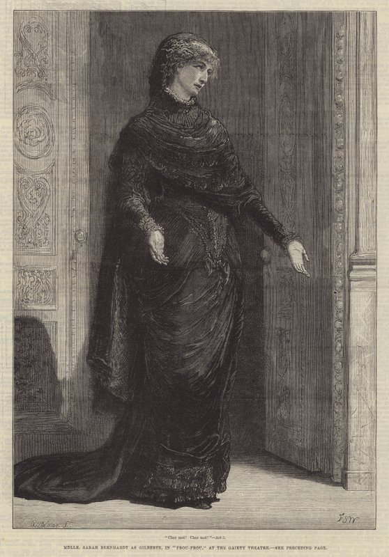 Mademoiselle Sarah Bernhardt als Gilberte, in Frou-Frou, in het Gaiety Theater door Francis S. Walker