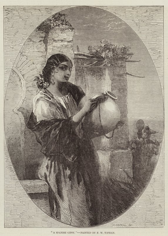 Een Spaanse zigeuner door Francis William Topham