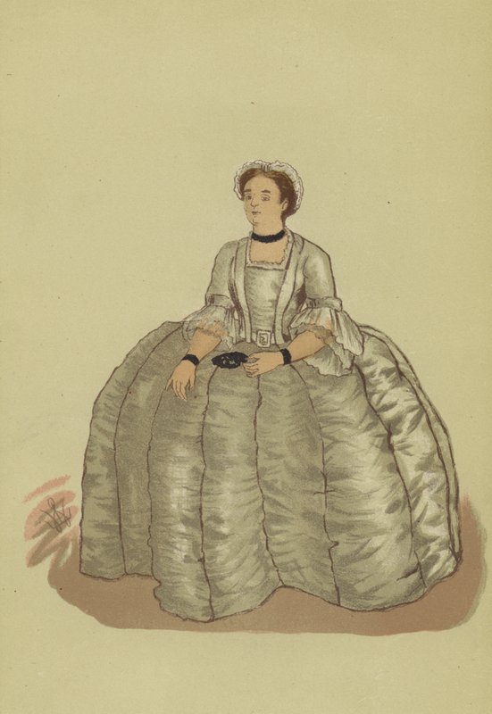Vrouwenkostuum uit het bewind van George II door Francis (after) Hayman