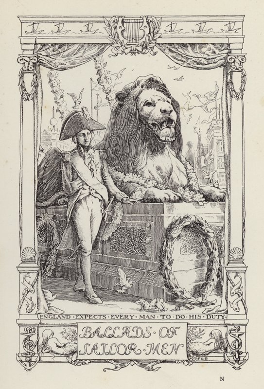 Een ander boek met verzen voor kinderen: Balladen van matrozen (litho) door Francis Donkin Bedford