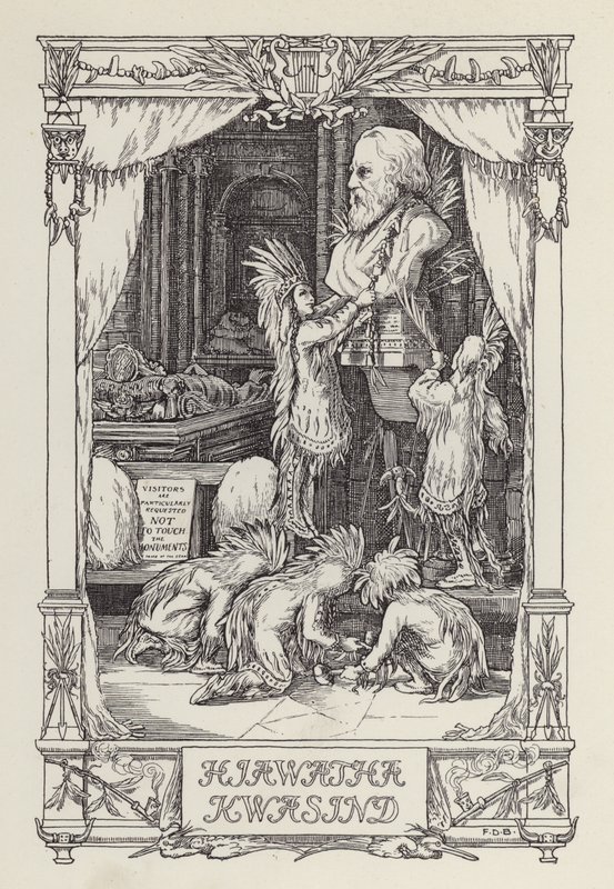 Een ander boek met verzen voor kinderen: Hiawatha Kwasind (litho) door Francis Donkin Bedford