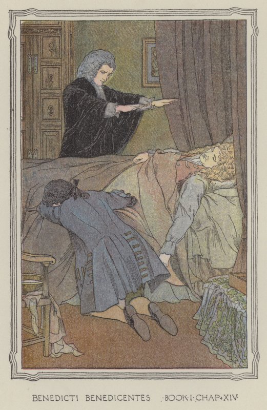 Illustratie voor De geschiedenis van Henry Esmond (kleurenlitho) door Francis Donkin Bedford