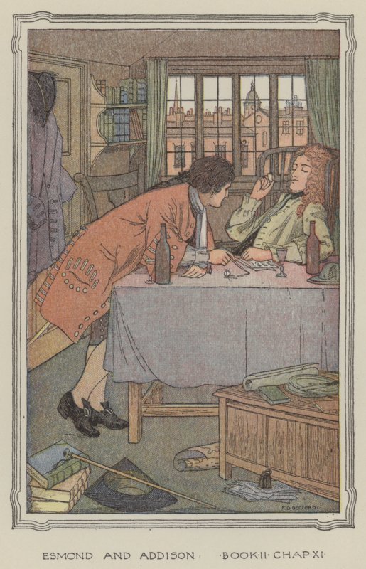 Illustratie voor De geschiedenis van Henry Esmond (kleurenlitho) door Francis Donkin Bedford