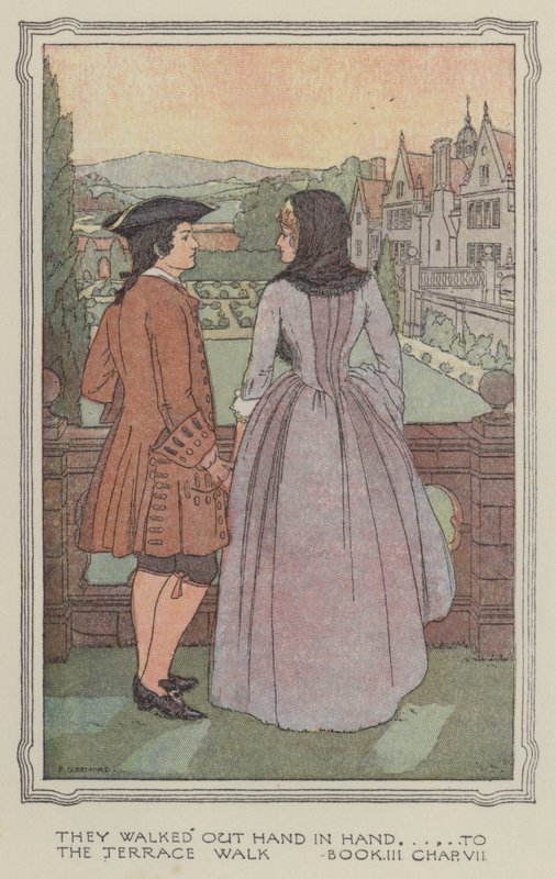 Illustratie voor De geschiedenis van Henry Esmond (kleurenlitho) door Francis Donkin Bedford