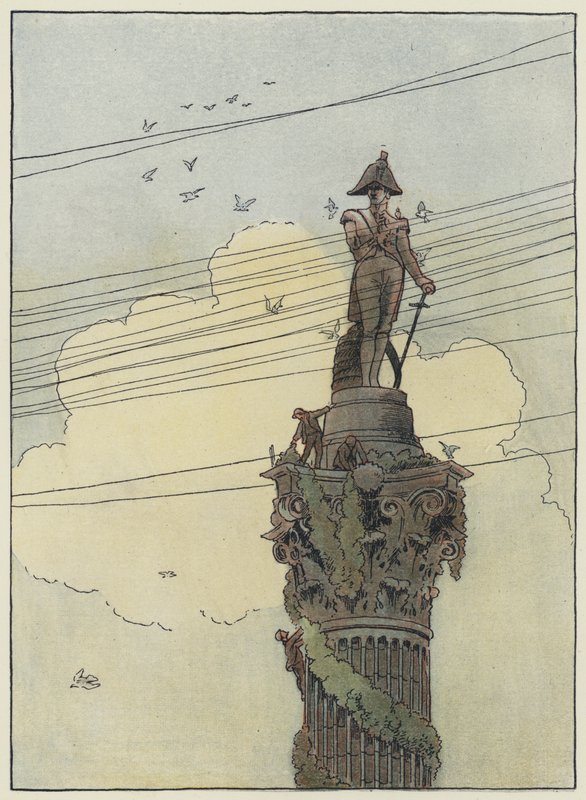 Londen: Decorating Nelson (kleurenlitho) door Francis Donkin Bedford