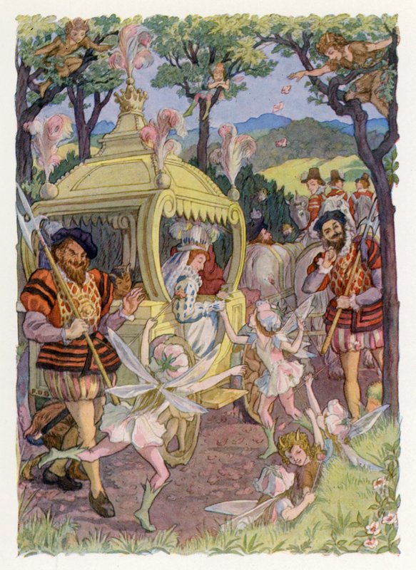Vrolijk Engeland: Een koninklijke pelgrimstocht (kleurenlitho) door Francis Donkin Bedford