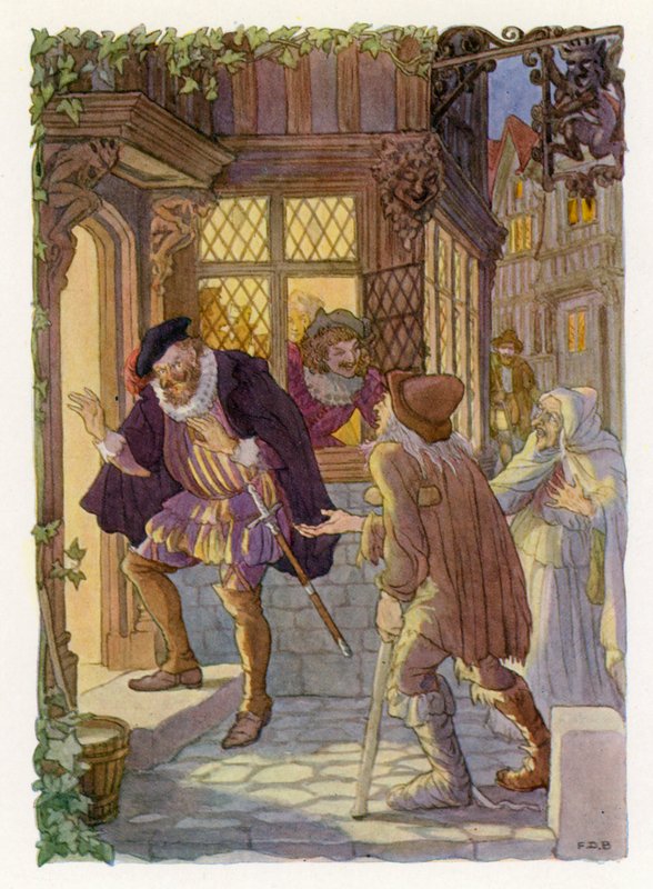 Vrolijk Engeland: Bedlam Geuzen (kleurenlitho) door Francis Donkin Bedford