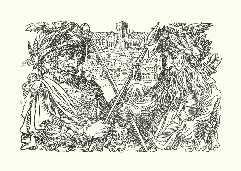 Vrolijk Engeland: Oud Londen (litho) door Francis Donkin Bedford