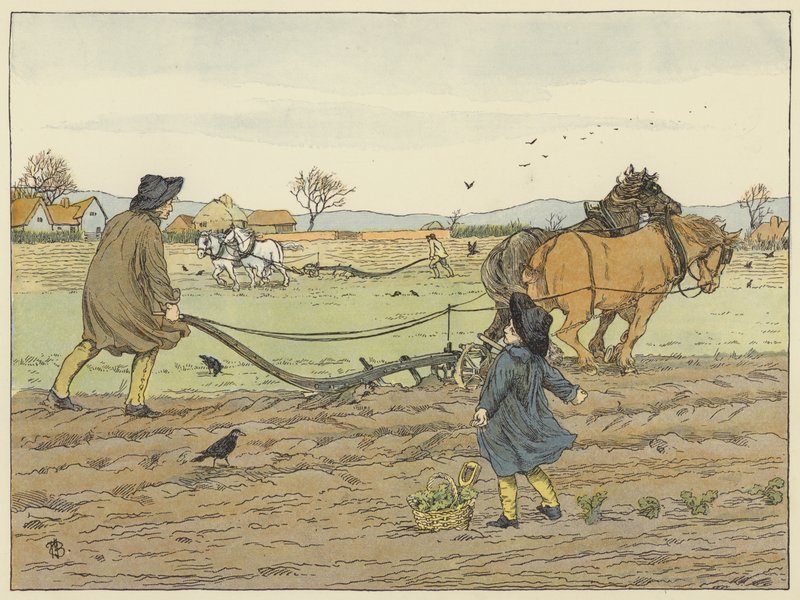 Ploeger (kleurenlitho) door Francis Donkin Bedford