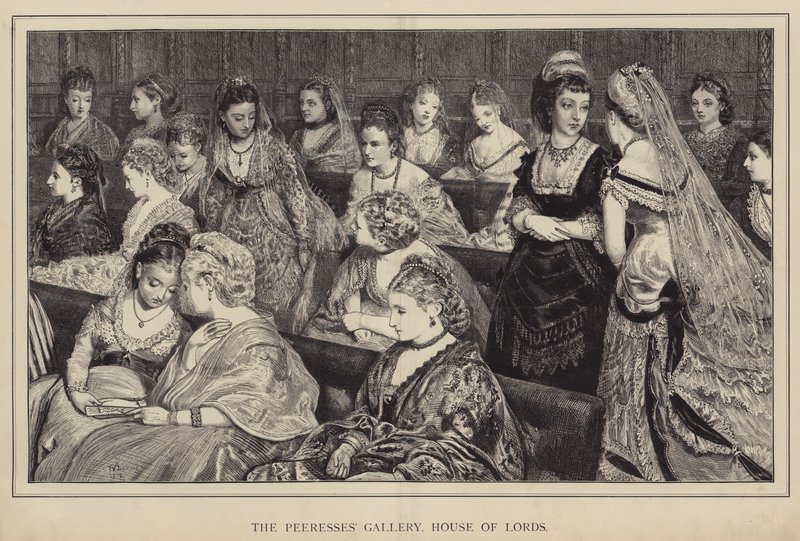 De galerij van de Peeresses, House of Lords door Francis Wilfred Lawson