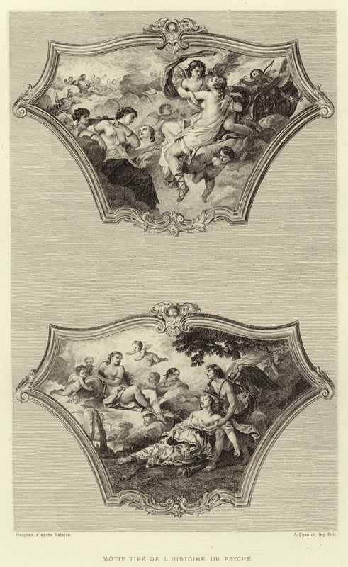 Motief uit het Verhaal van Psyche door Francois (after) Boucher