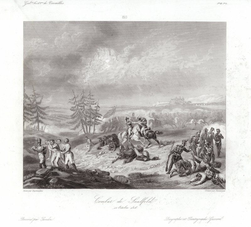 Gevecht bij Saalfeld door Francois-Augustin Desmoulins