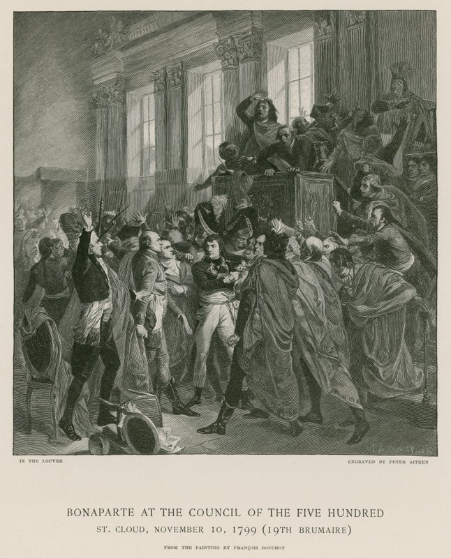 Bonaparte bij de Raad van de Vijfhonderd door Francois Bouchot
