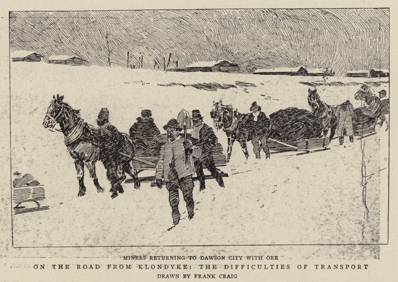 Op de weg van Klondyke, de moeilijkheden van transport door Frank Craig