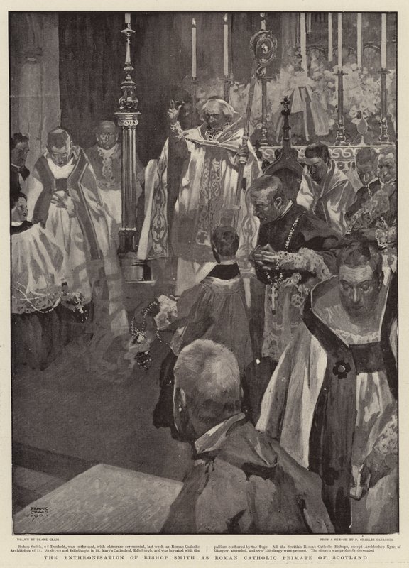 De Enthronisatie van Bisschop Smith als Rooms-Katholieke Primaat van Schotland door Frank Craig