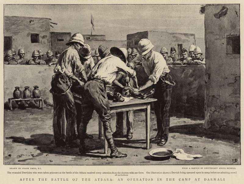 Na de Slag bij de Atbara, een Operatie in het Kamp bij Darmali door Frank Dadd