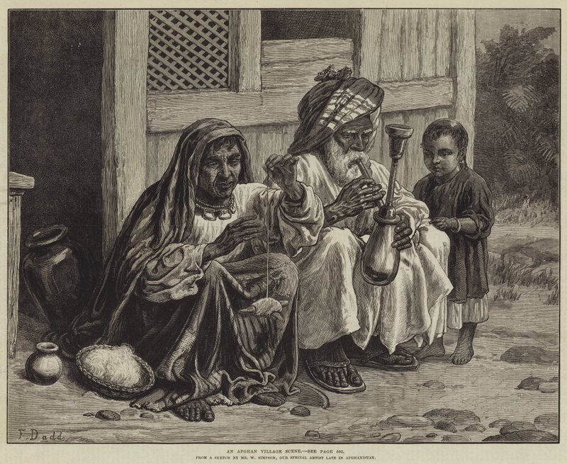 Een Afghaans Dorpsgezicht door Frank Dadd