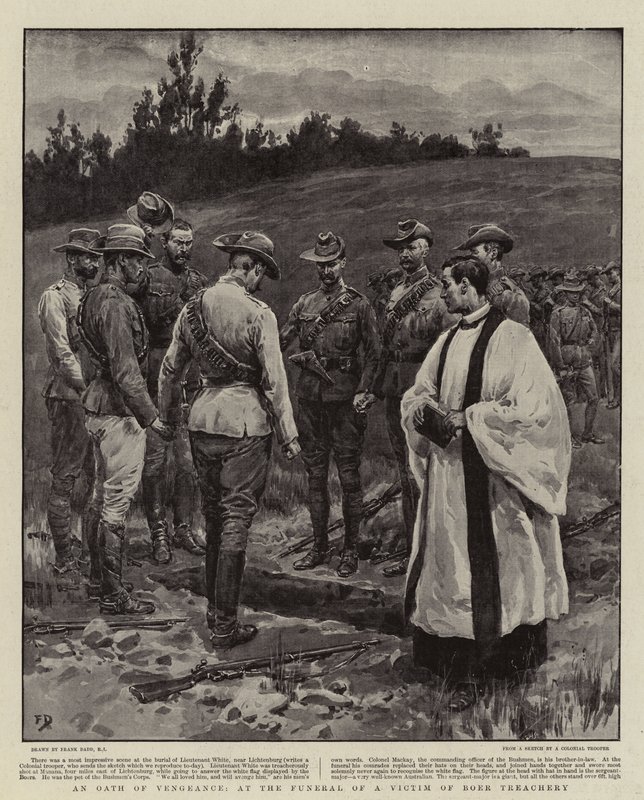 Een Eed van Wraak, bij de Begrafenis van een Slachtoffer van Boerenverraad door Frank Dadd