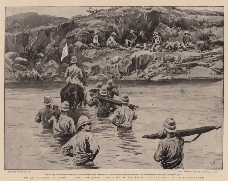 Op een Barmhartigheidsmissie, op weg om de Boerengewonden te helpen na de Slag bij Paardeberg door Frank Dadd