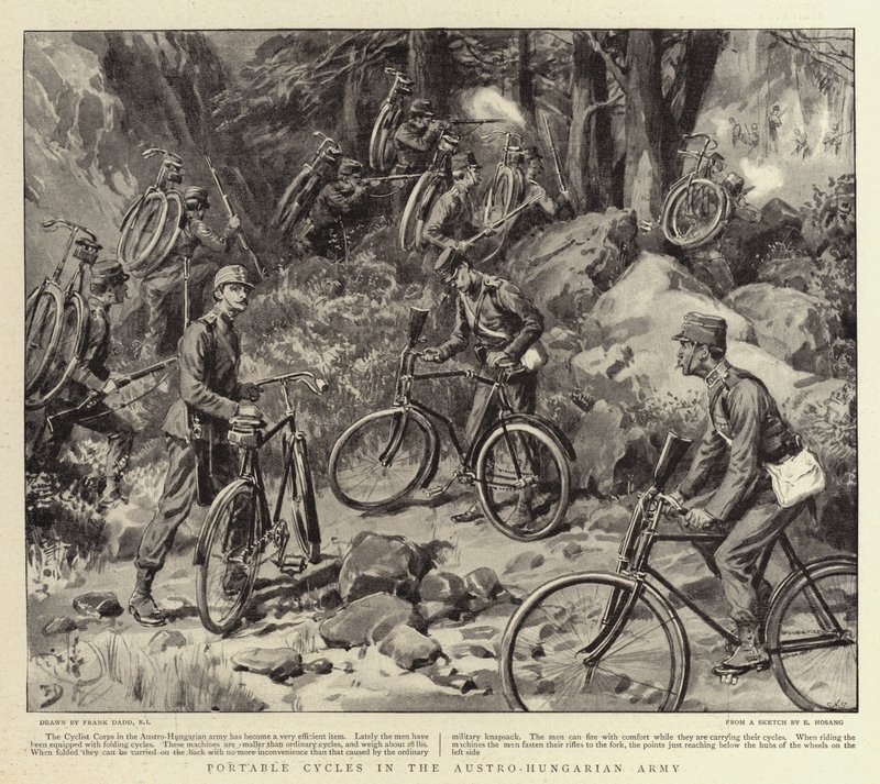 Draagbare Fietsen in het Oostenrijks-Hongaarse Leger door Frank Dadd