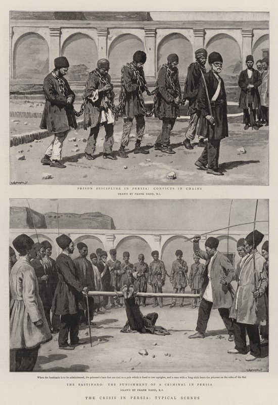 De crisis in Perzië, typische scènes door Frank Dadd