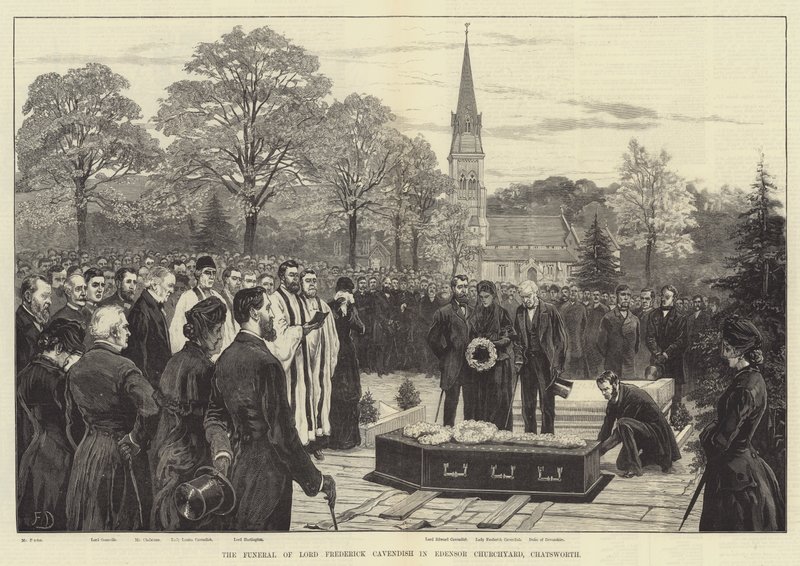 De Begrafenis van Lord Frederick Cavendish in Edensor Kerkhof, Chatsworth door Frank Dadd