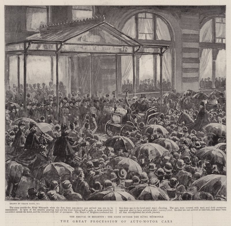 De grote processie van automobielen door Frank Dadd