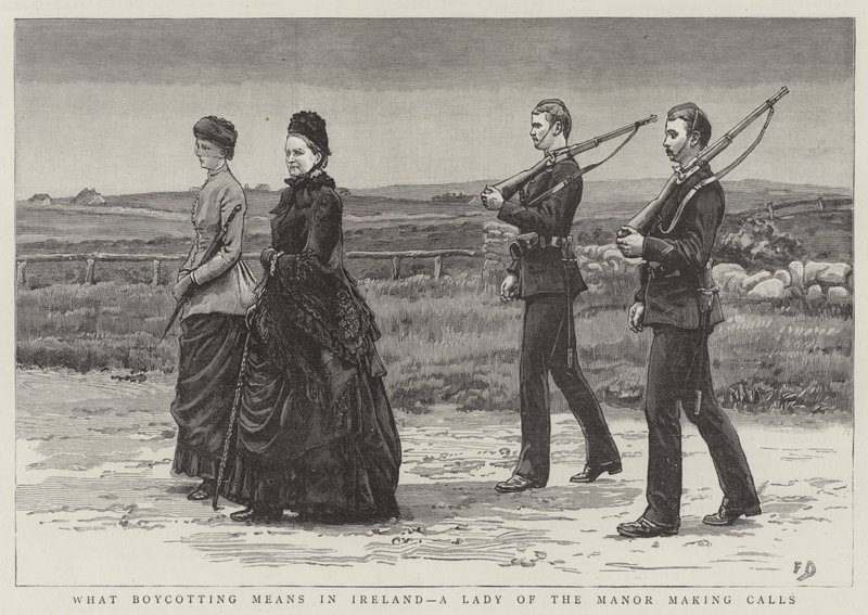 Wat Boycotten Betekent in Ierland, een Dame van het Landgoed maakt Bezoeken door Frank Dadd